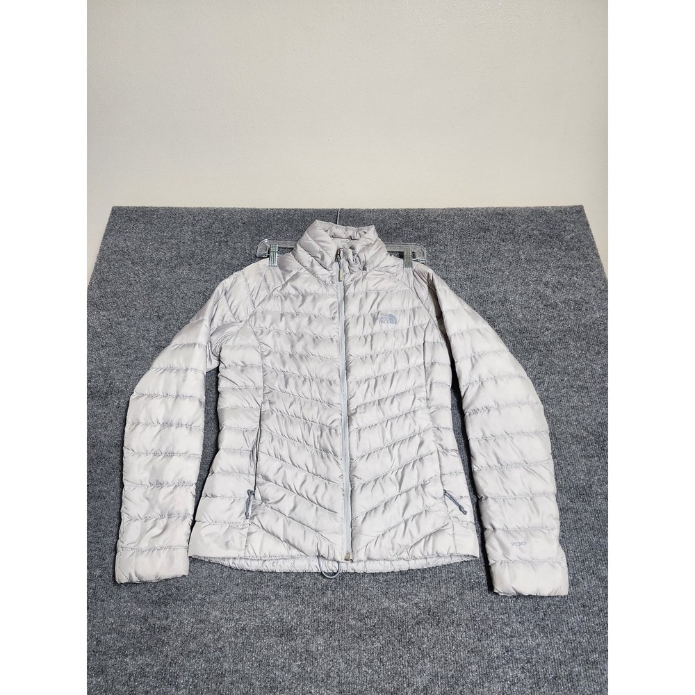 The North Face Women's 700 Down Puffer Jacket Gray Quilted Full Zip XS